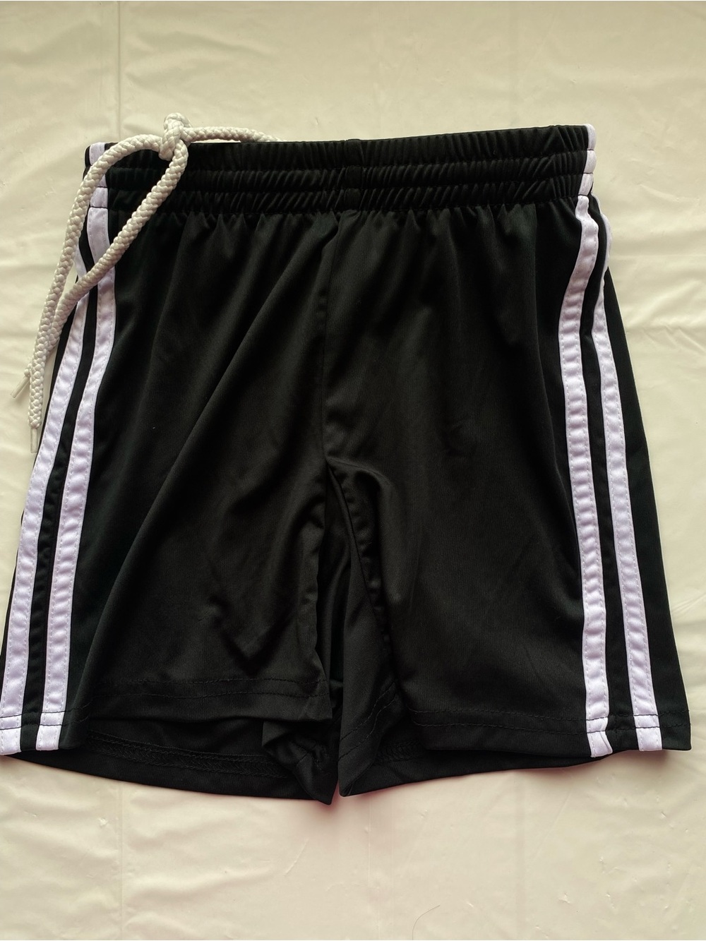 Toop Youth Medium Soccer Shorts Black White 3 Stripe Track Athletic Gym YM